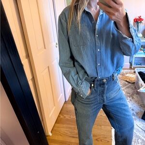 Sezane Blue Denim Shirt
